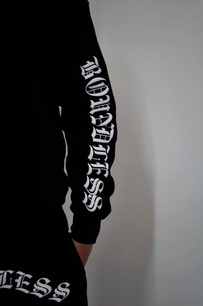 Black Cross-Sleeve Sweatshirt